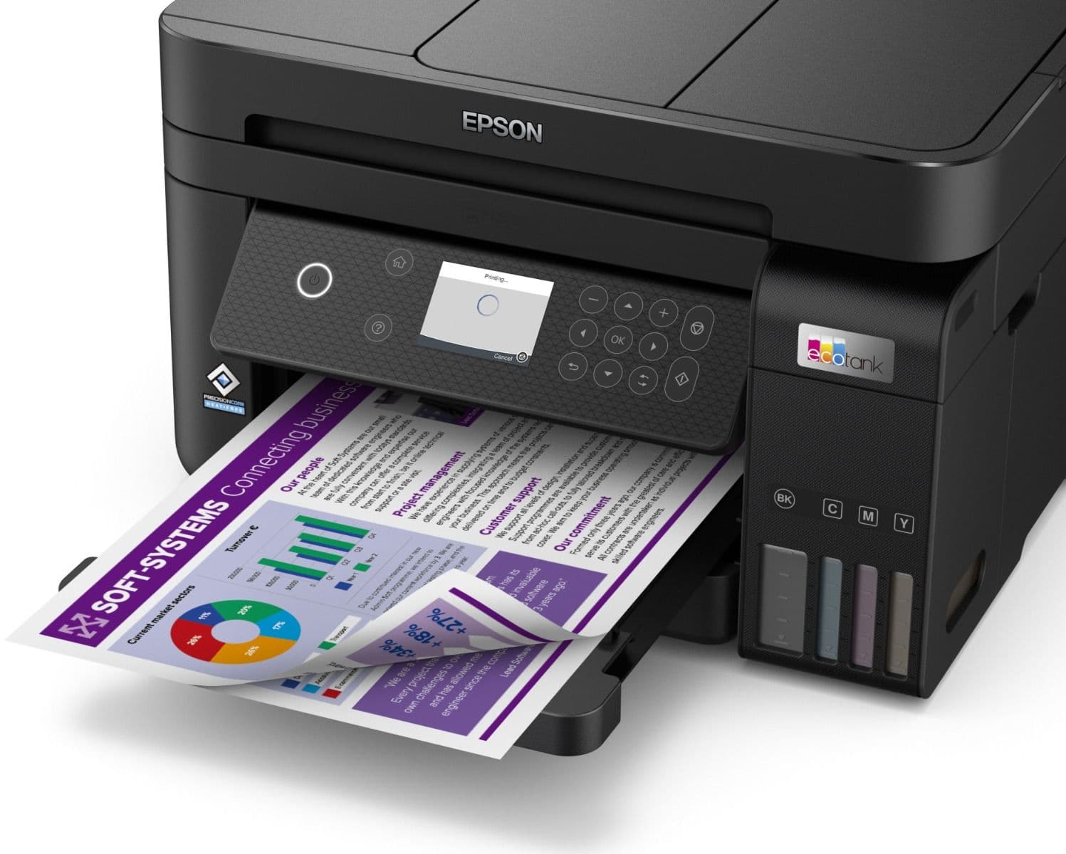 Imprimante pro multifonction Epson Jet d'encre L6270 à réservoirs rechargeables USB, Ethernet, Wi-Fi